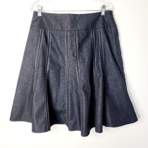 New York clothing company denim flare skirt wide band